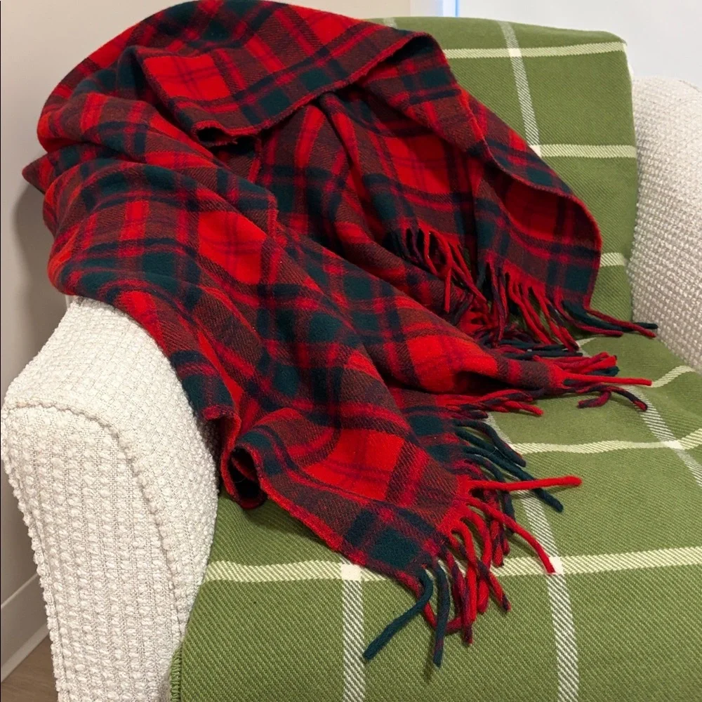 Pendleton Red and green  plaid Tartan Throw - Picture 6 of 6